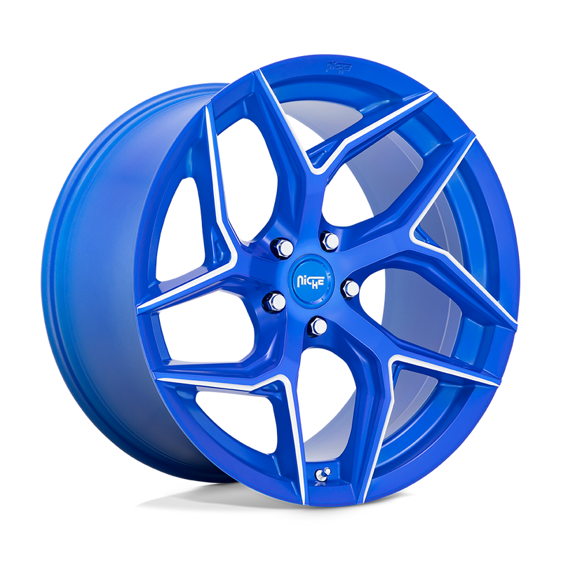 Niche - M268 TORSIONI - ANODIZED BLUE MILLED - 20" x 10.5", 27 Offset, 5x112 (Bolt Pattern), 66.6mm HUB