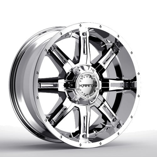 KranK Off-road - Shaft - Chrome - Chrome - 20" x 9", 18 Offset, 8x180 (Bolt Pattern), 124.4mm HUB