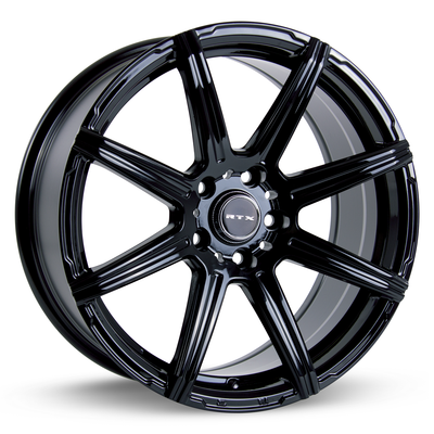 RTX Wheels - Compass - Black - Gloss Black - 18" x 8", 40 Offset, 5x114.3 (Bolt Pattern), 73.1mm HUB
