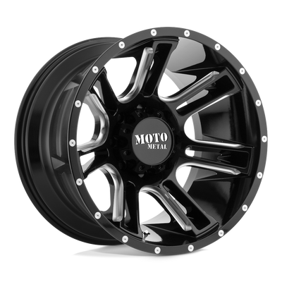 Moto Metal - MO982 AMP - Black - Gloss Black Milled - 17" x 9", -12 Offset, 6x139.7 (Bolt Pattern), 106.1mm HUB