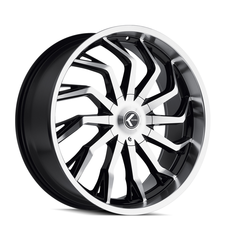 Kraze Wheels - SCRILLA - Black - BLACK/MACHINED - 26" x 10", 18 Offset, 5x127/139.7 (Bolt Pattern), 87mm HUB