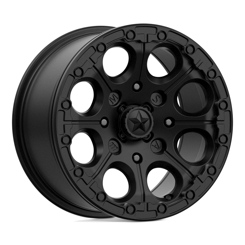 MSA Offroad Wheels - M44 CANNON BEADLOCK - Black - SATIN BLACK - 14" x 7", 10 Offset, 4x137 (Bolt Pattern), 112.1mm HUB