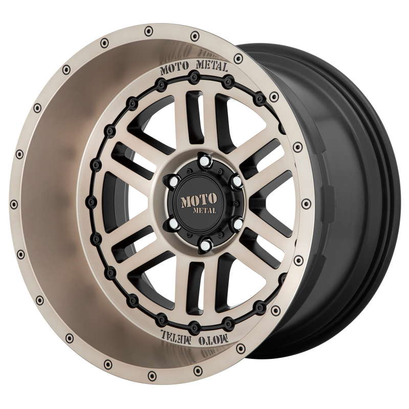 Moto Metal - MO800 DEEP SIX - Gunmetal - SATIN BLACK WITH BRONZE TINT - 20" x 10", -18 Offset, 8x180 (Bolt Pattern), 124.2mm HUB