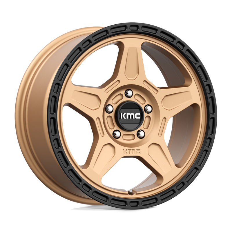 KMC Wheels - KM721 ALPINE - Bronze - Matte Bronze With Black Lip - 17" x 8", 38 Offset, 5x120 (Bolt Pattern), 74.1mm HUB