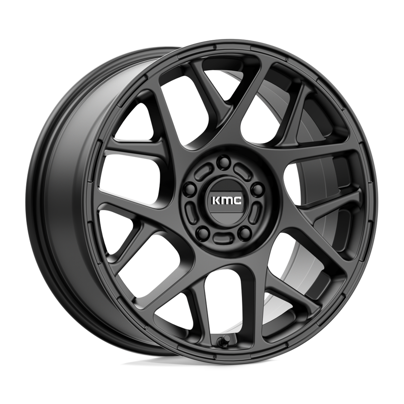 KMC Wheels - KM708 BULLY - Black - SATIN BLACK - 17" x 8", 38 Offset, 5x112 (Bolt Pattern), 66.6mm HUB