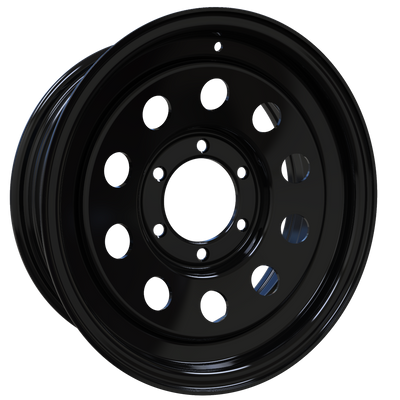 Envy Wheels - TRAILER STEEL MODULAR - Black - GLOSS BLACK - 16" x 6", 0 Offset, 6x139.7 (Bolt Pattern), 108mm HUB