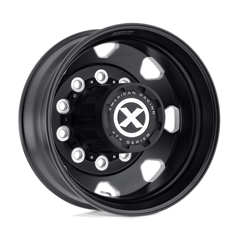 ATX - AO401 OCTANE - Black - SATIN BLACK MILLED - 24.5" x 8.25", -168 Offset, 10x285.75 (Bolt Pattern), 220.1mm HUB