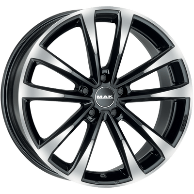 Mak Wheels - MAIN - Black - BLACK MIRROR - 19" x 8", 42 Offset, 5x112 (Bolt Pattern), 76mm HUB