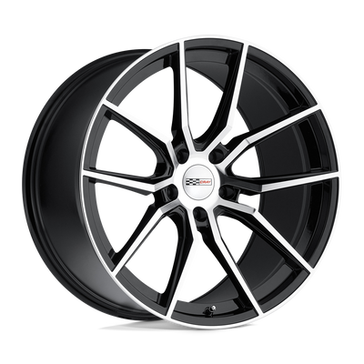 Cray Wheels - SPIDER - Black - GLOSS BLACK WITH MIRROR CUT FACE - 20" x 10.5", 65 Offset, 5x120.65 (Bolt Pattern), 70.3mm HUB