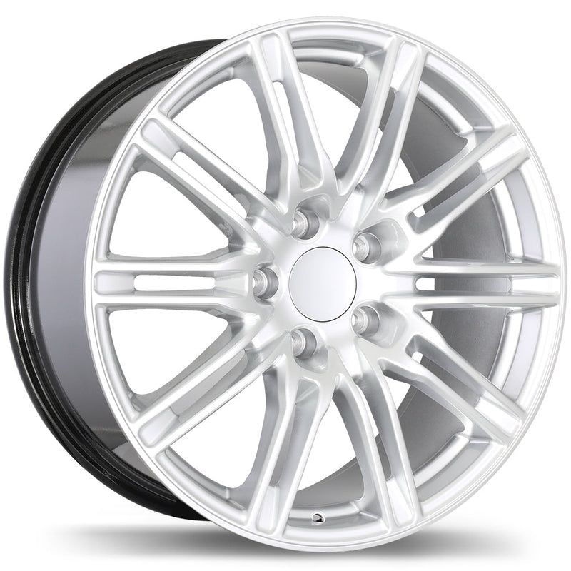 Replika - R158 - Silver - Hyper Silver - 18" x 8", 50 Offset, 5x130 (Bolt Pattern), 71.6mm HUB