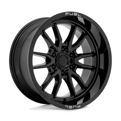 Fuel - D760 CLASH - Black - Gloss Black - 20" x 9", 1 Offset, 8x165.1 (Bolt Pattern), 125.1mm HUB