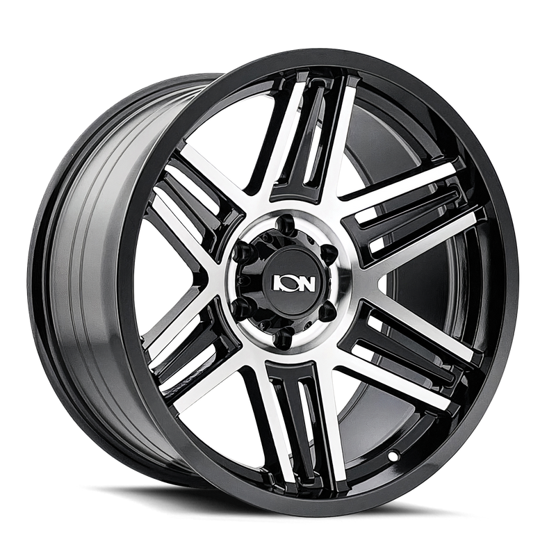 Ion Alloy - 147 - Black - BLACK MACHINED - 17" x 9", 0 Offset, 8x180 (Bolt Pattern), 124.1mm HUB