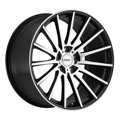 TSW Wheels - CHICANE - Black - GLOSS BLACK W/ MIRROR FACE - 20" x 10", 25 Offset, 5x112 (Bolt Pattern), 72.1mm HUB