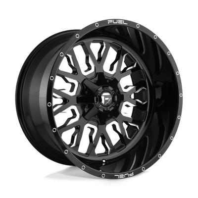 Fuel - D611 STROKE - Black - GLOSS BLACK MILLED - 18" x 9", 19 Offset, 6x120/139.7 (Bolt Pattern), 78.1mm HUB