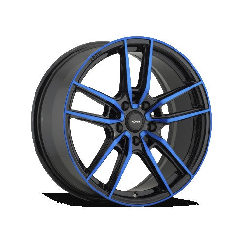 Konig - Myth - Gloss Black With Blue Tinted Clearcoat - 18" x 8", 43 Offset, 5x114.3 (Bolt Pattern), 73.1mm HUB