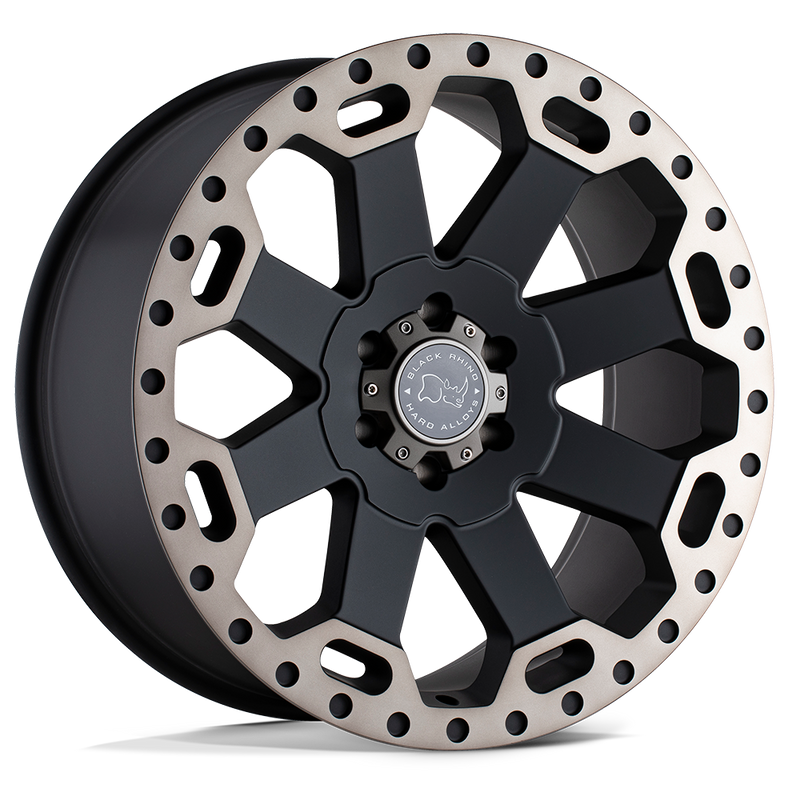 Black Rhino - WARLORD - Black - MATTE BLACK WITH MACHINED DARK TINT - 17" x 9", 12 Offset, 6x135 (Bolt Pattern), 87.1mm HUB