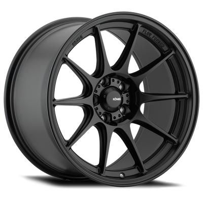 Konig - Dekagram - Black - Semi-Matte Black - 17" x 8", 40 Offset, 5x114.3 (Bolt Pattern), 73.1mm HUB