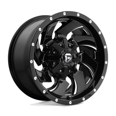 Fuel - D574 CLEAVER - Black - GLOSS BLACK MILLED - 20" x 12", -44 Offset, 5x114.3/127 (Bolt Pattern), 78.1mm HUB