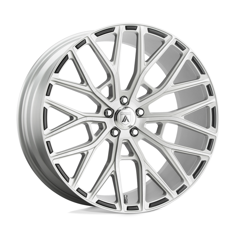 Asanti Black - ABL-21 LEO - Silver - BRUSHED SILVER - 20" x 8.5", 38 Offset, 5x120 (Bolt Pattern), 74.1mm HUB