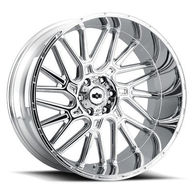 Vision Wheel Off-Road - 404 BRAWL - Chrome - Chrome - 20" x 10", -25 Offset, 8x170 (Bolt Pattern), 125.2mm HUB