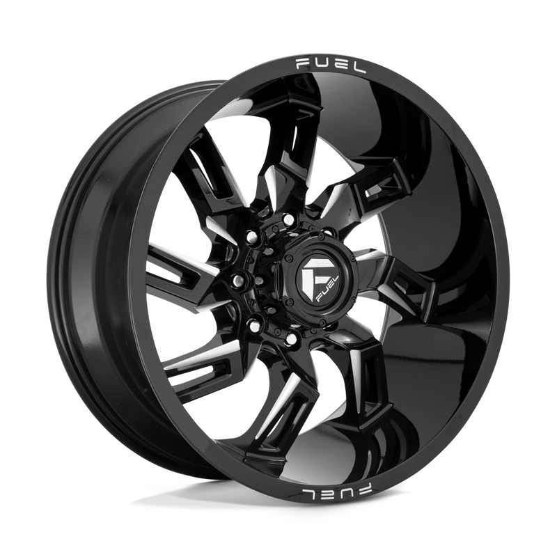 Fuel - D747 LOCKDOWN - Black - GLOSS BLACK MILLED - 22" x 10", -18 Offset, 8x165.1 (Bolt Pattern), 125.1mm HUB