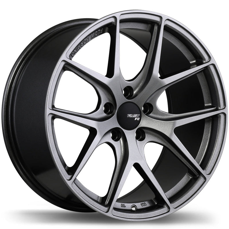 Fast Wheels - FC04 - Grey - Titanium - 19" x 8.5", 35 Offset, 5x120 (Bolt Pattern), 74.1mm HUB