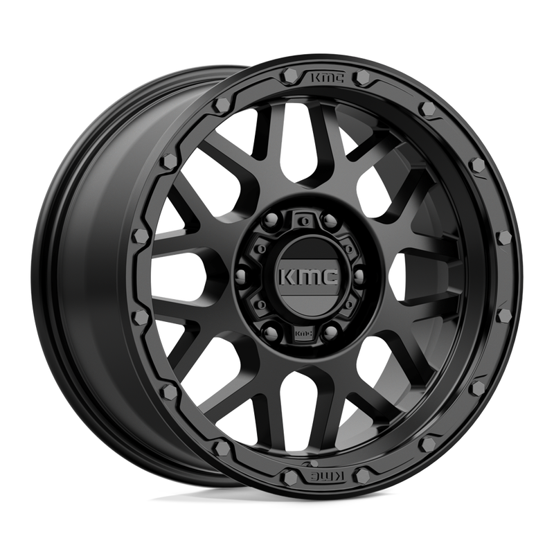 KMC Wheels - KM535 GRENADE OFF-ROAD - Black - MATTE BLACK - 17" x 9", 18 Offset, 6x120 (Bolt Pattern), 66.9mm HUB