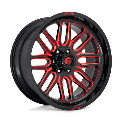 Fuel - D663 IGNITE - Black - GLOSS BLACK RED TINTED CLEAR - 20" x 9", 19 Offset, 6x139.7 (Bolt Pattern), 106.1mm HUB