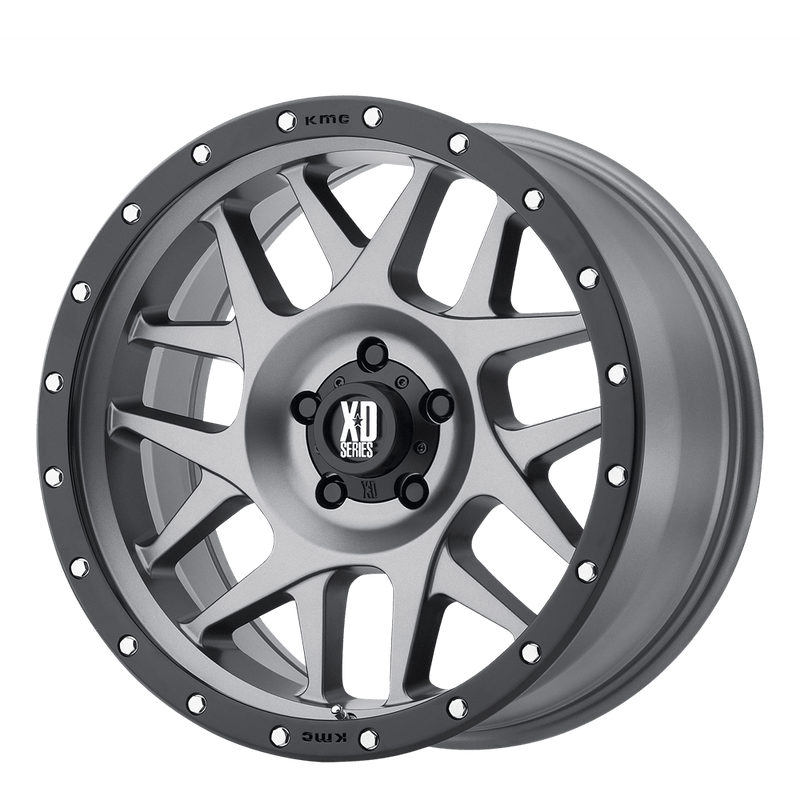 XD Series - XD127 BULLY - Grey - Matte Gray Black Ring - 17" x 9", -12 Offset, 5x127 (Bolt Pattern), 78.1mm HUB