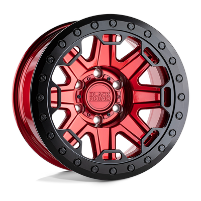 Black Rhino - RIFT BEADLOCK - CANDY RED WITH BLACK RING - 17" x 8.5", -38 Offset, 5x114.3 (Bolt Pattern), 71.5mm HUB