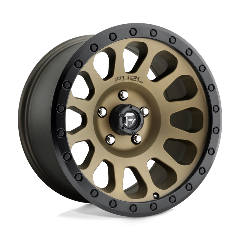 Fuel - D600 VECTOR - Bronze - MATTE BRONZE BLACK BEAD RING - 17" x 9", -12 Offset, 6x139.7 (Bolt Pattern), 108mm HUB