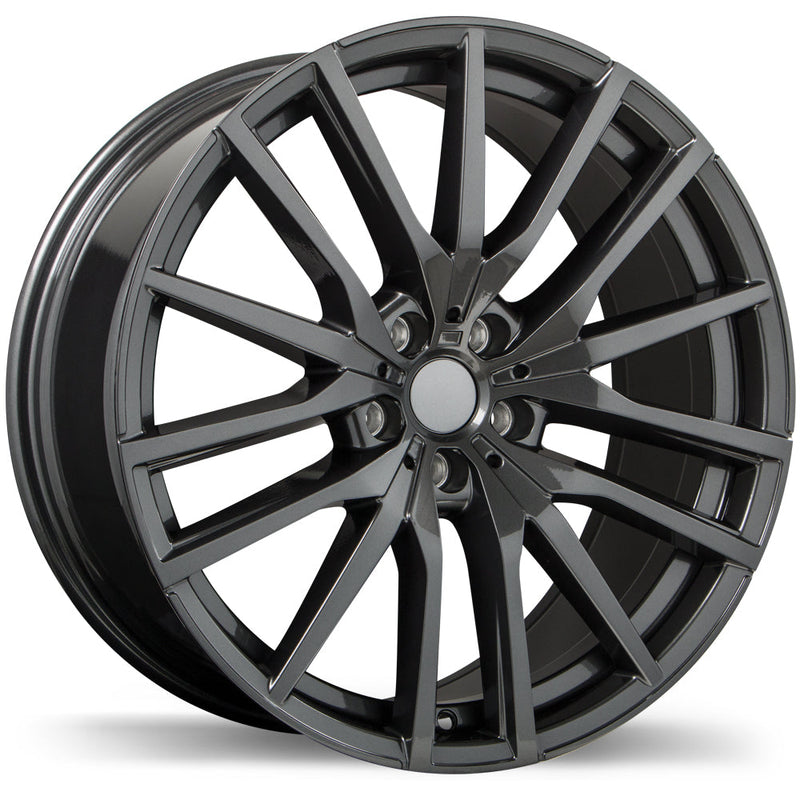 Replika - R233 - Gunmetal - Gloss Gunmetal - 22" x 9.5", 37 Offset, 5x112 (Bolt Pattern), 66.6mm HUB