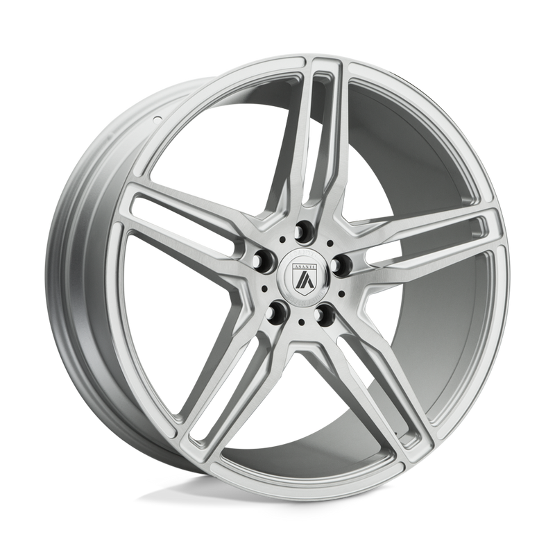 Asanti Black - ABL-12 ORION - Silver - BRUSHED SILVER CARBON FIBER INSERT - 22" x 9", 32 Offset, 5x112 (Bolt Pattern), 72.6mm HUB