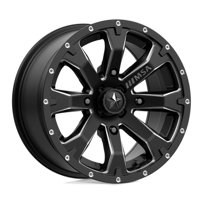 MSA Offroad Wheels - M42 BOUNTY - Black - SATIN BLACK MILLED - 14" x 7", 10 Offset, 4x110 (Bolt Pattern), 86mm HUB