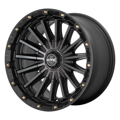 KMC Wheels - KM102 SIGNAL - Gunmetal - SATIN BLACK WITH GRAY TINT - 20" x 9", 0 Offset, 6x120/139.7 (Bolt Pattern), 78.1mm HUB