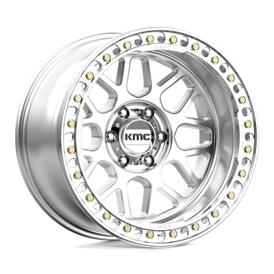 KMC Wheels - KM235 GRENADE CRAWL BEADLOCK - Silver - MACHINED - 20" x 10", -48 Offset, 6x139.7 (Bolt Pattern), 108mm HUB
