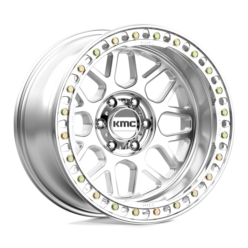 KMC Wheels - KM235 GRENADE CRAWL BEADLOCK - Silver - MACHINED - 20" x 10", -48 Offset, 6x139.7 (Bolt Pattern), 108mm HUB