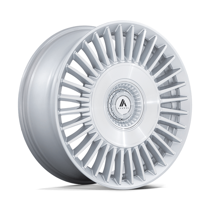 Asanti Black - ABL-40 TIARA - Silver - GLOSS SILVER WITH BRIGHT MACHINED FACE - 22" x 9", 27 Offset, 5x112/120 (Bolt Pattern), 74.1mm HUB