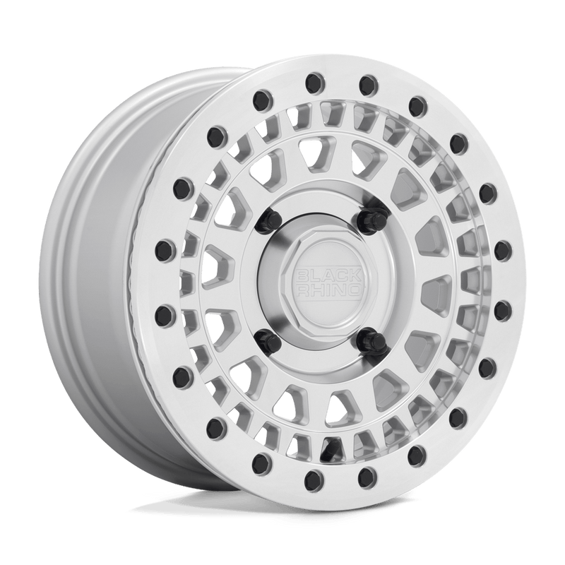 Black Rhino Powersports - PARKER UTV BEADLOCK - Silver - SIVLER WITH MIRROR CUT FACE - 14" x 7", 36 Offset, 4x156 (Bolt Pattern), 132mm HUB