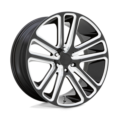 DUB - S255 FLEX - Black - GLOSS BLACK MILLED - 24" x 10", 25 Offset, 5x139.7 (Bolt Pattern), 78.1mm HUB