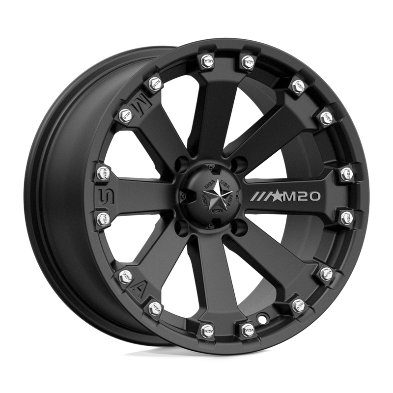MSA Offroad Wheels - M20 KORE - Black - SATIN BLACK - 14" x 7", 0 Offset, 4x137 (Bolt Pattern), 112.1mm HUB