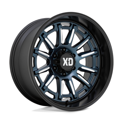 XD Series - XD865 PHOENIX - METALLIC BLUE MILLED WITH BLACK LIP - 20" x 9", 0 Offset, 5x127 (Bolt Pattern), 71.5mm HUB