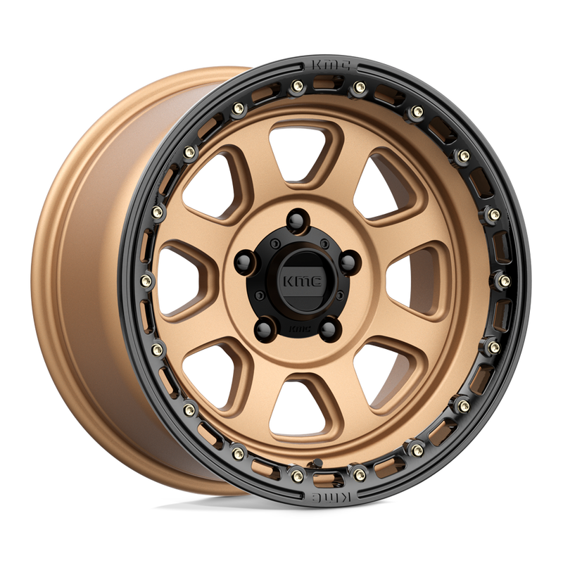 KMC Wheels - KM548 CHASE - Bronze - MATTE BRONZE WITH BLACK LIP - 20" x 9", 0 Offset, 8x170 (Bolt Pattern), 125.1mm HUB