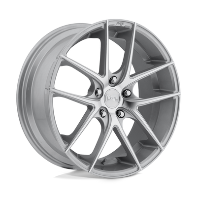 Niche - M131 TARGA - Silver - GLOSS SILVER MACHINED - 20" x 8.5", 35 Offset, 5x120 (Bolt Pattern), 72.6mm HUB