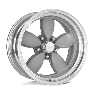 American Racing Vintage - VN402 CLASSIC 200S - Gunmetal - TWO-PIECE VINTAGE SILVER CENTER POLISHED BARREL - 15" x 8", 0 Offset, 5x127 (Bolt Pattern), 83.1mm HUB