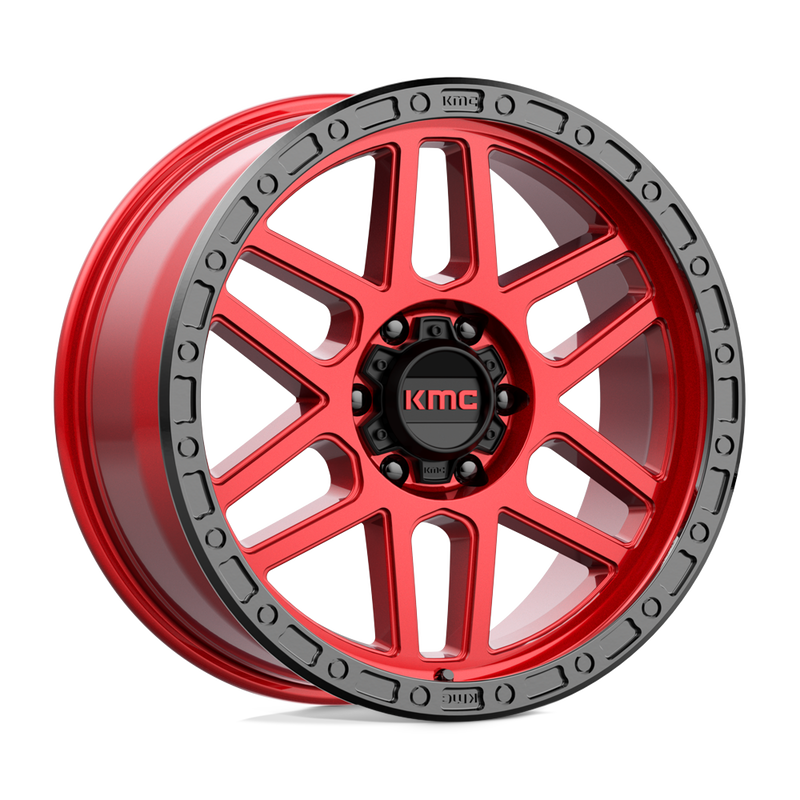 KMC Wheels - KM544 MESA - CANDY RED WITH BLACK LIP - 20" x 9", 18 Offset, 6x139.7 (Bolt Pattern), 106.1mm HUB