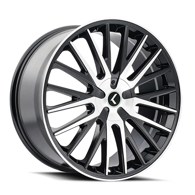 Kraze Wheels - DOUBLE DOWN - Black - BLACK MACHINED - 20" x 8.5", 38 Offset, 5x108/114.3 (Bolt Pattern), 73mm HUB