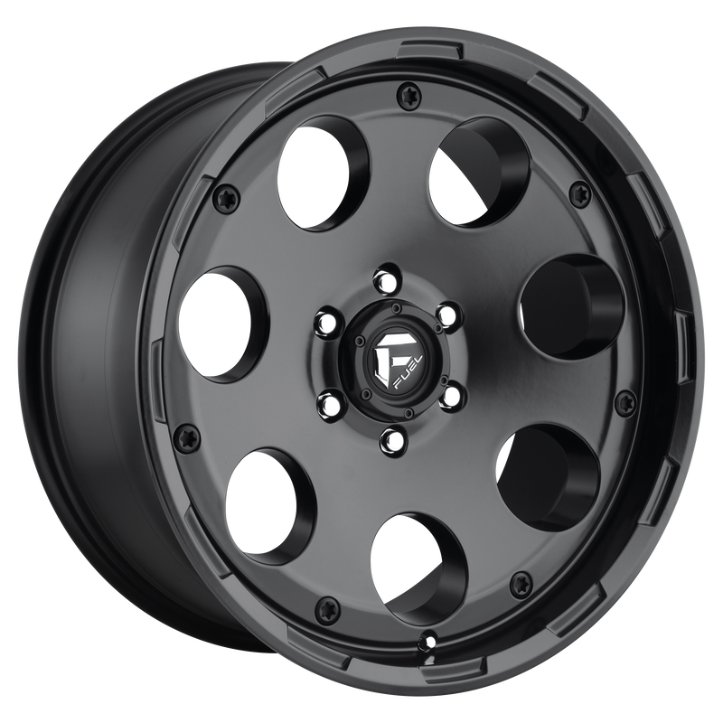 Fuel - D608 ENDURO - Gunmetal - MATTE BLACK - 17" x 9", -12 Offset, 6x139.7 (Bolt Pattern), 108mm HUB