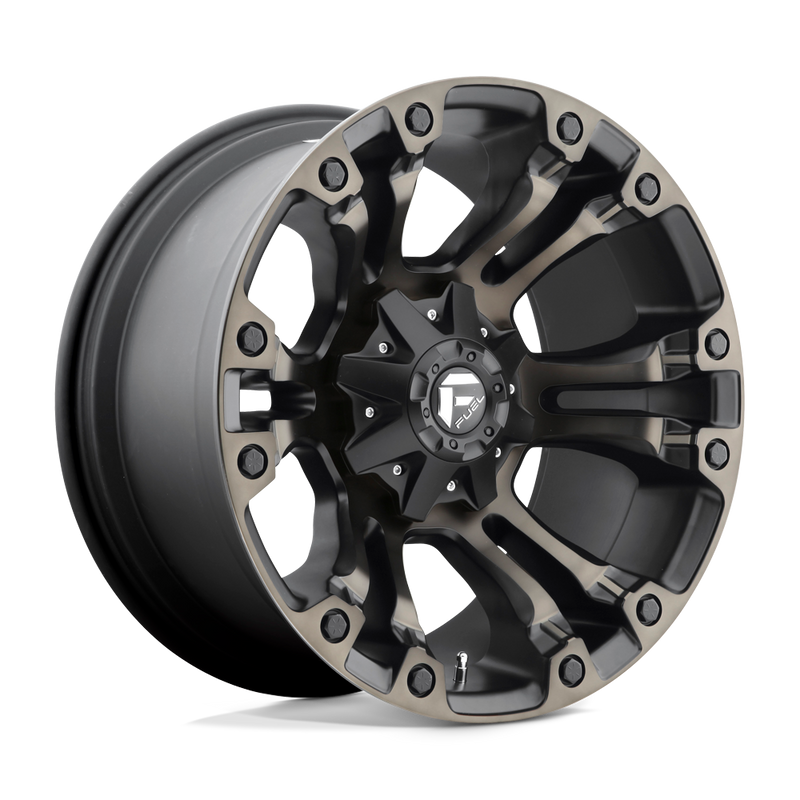 Fuel - D569 VAPOR - Black - MATTE BLACK DOUBLE DARK TINT - 20" x 10", -18 Offset, 6x135/139.7 (Bolt Pattern), 106.1mm HUB