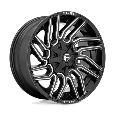 Fuel - D773 TYPHOON - Black - GLOSS BLACK MILLED - 22" x 10", -18 Offset, 5x114.3/127 (Bolt Pattern), 78.1mm HUB